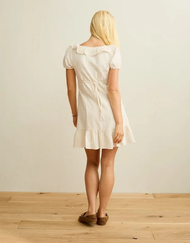 AE V-Neck Ruffle Collar Mini Dress