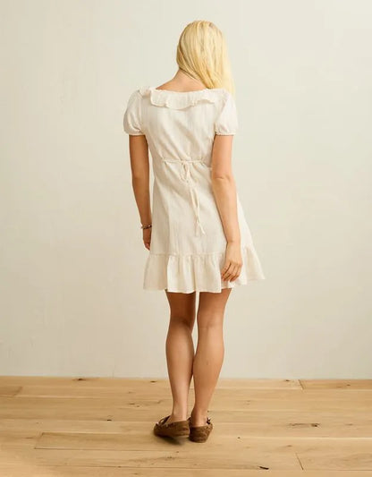AE V-Neck Ruffle Collar Mini Dress