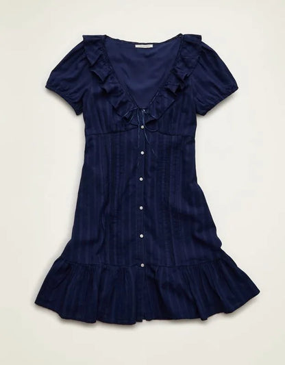 AE V-Neck Ruffle Collar Mini Dress