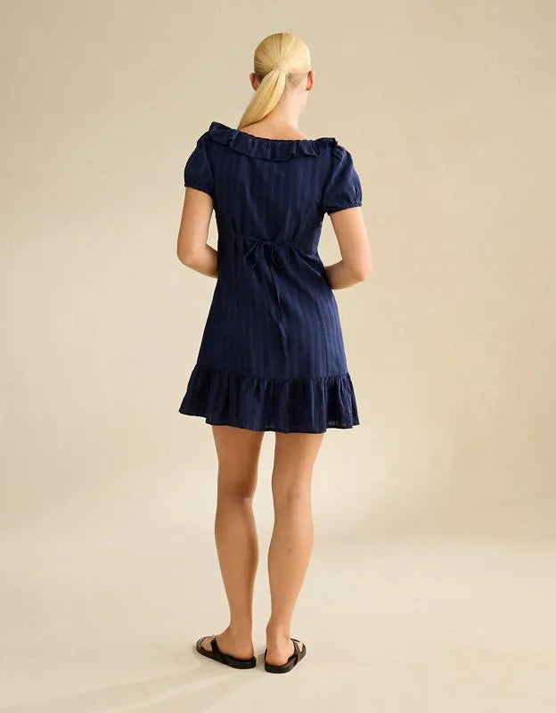 AE V-Neck Ruffle Collar Mini Dress