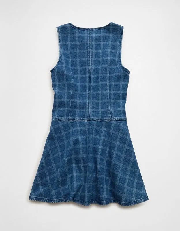 AE Plaid Denim Mini Dress