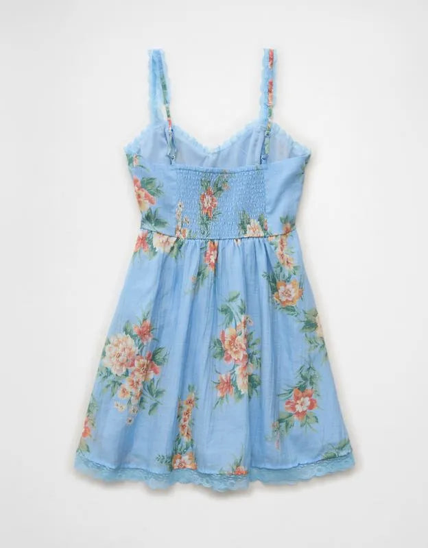 AE Ruched Tiered Mini Dress