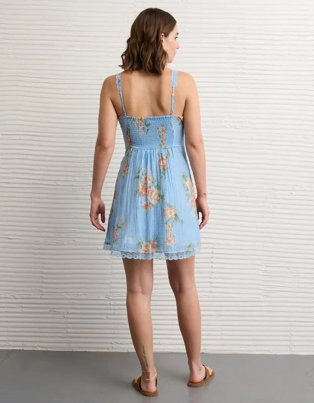 AE Ruched Tiered Mini Dress