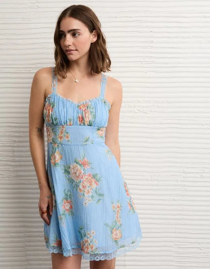 AE Ruched Tiered Mini Dress