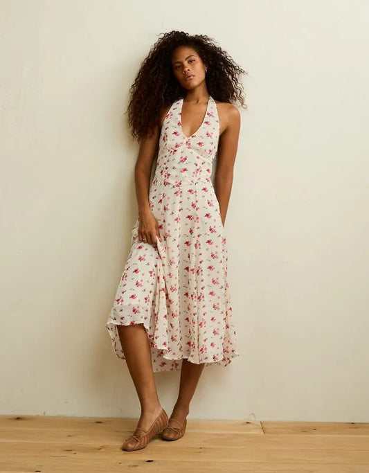 AE V-Neck Corset Maxi Dress