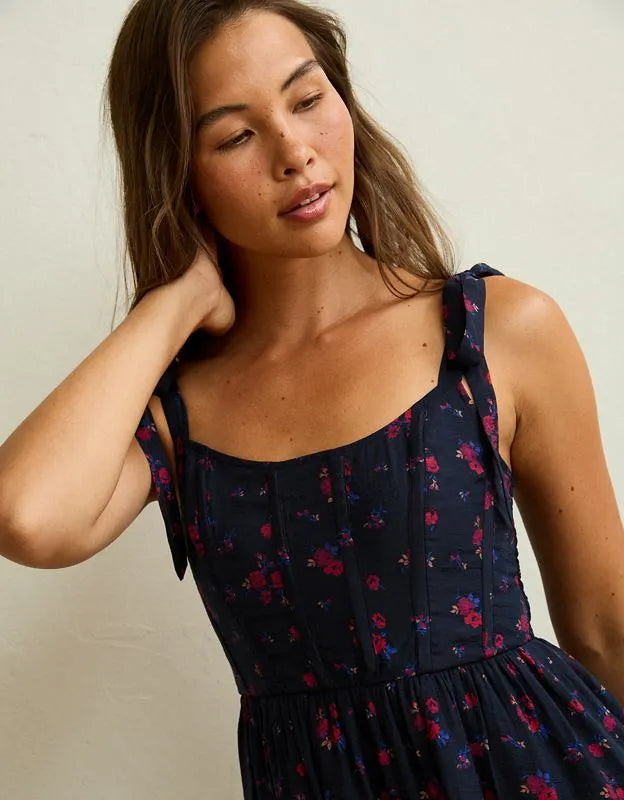 AE Scoop Neck Corset Midi Dress