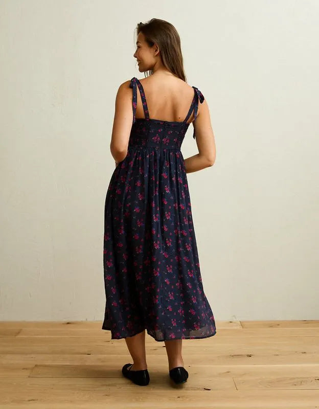 AE Scoop Neck Corset Midi Dress