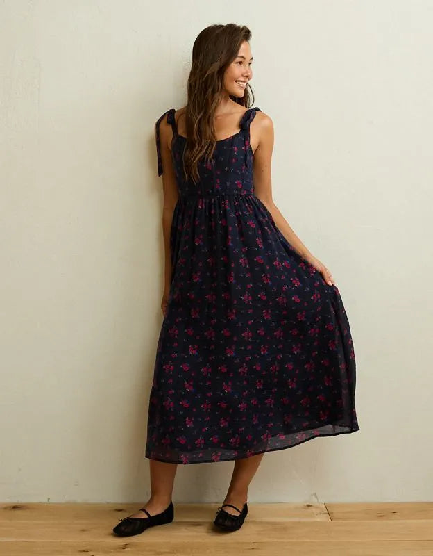 AE Scoop Neck Corset Midi Dress