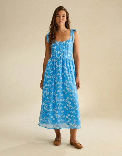 AE Scoop Neck Corset Midi Dress