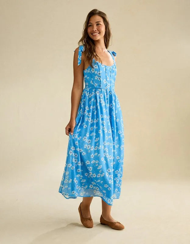 AE Scoop Neck Corset Midi Dress