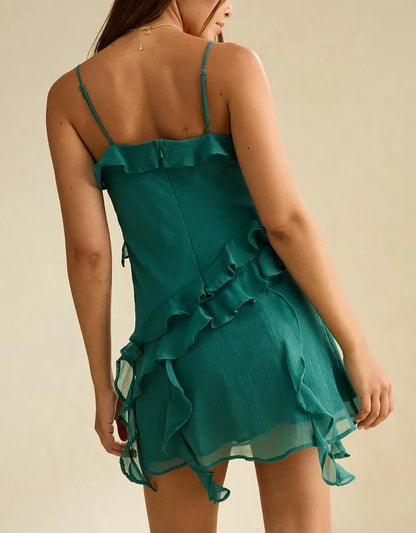 AE Asymmetrical Ruffle Mini Dress