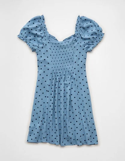 AE Short-Sleeve Button-Up Mini Dress