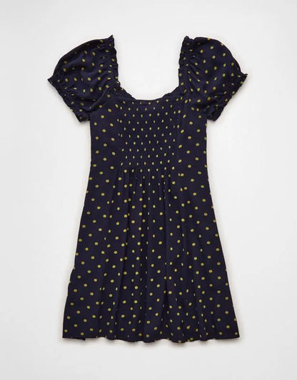 AE Short-Sleeve Button-Up Mini Dress