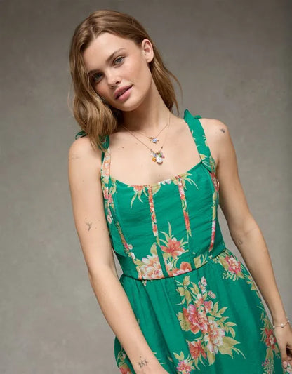 AE Tie-Strap Corset Maxi Dress
