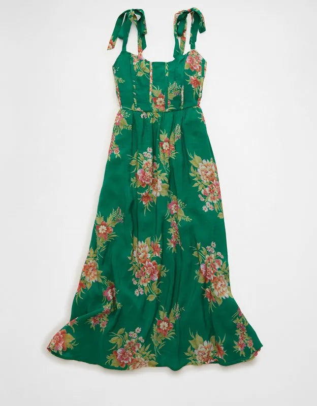 AE Tie-Strap Corset Maxi Dress