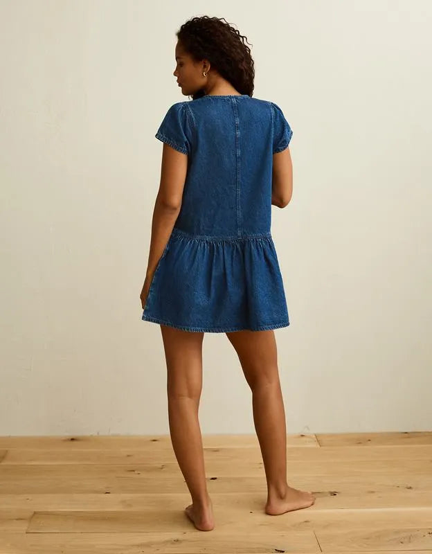 AE Short-Sleeve Peplum Mini Dress
