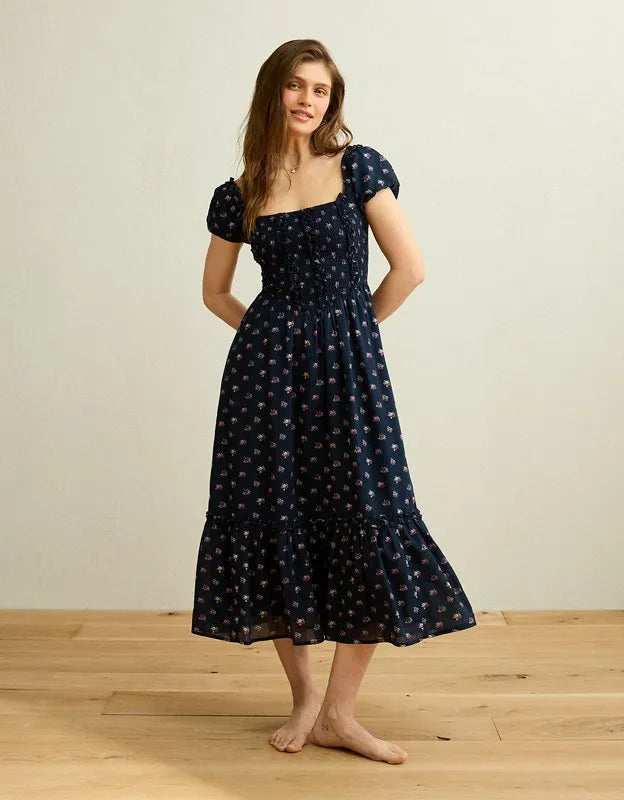 AE Short-Sleeve Midi Dress