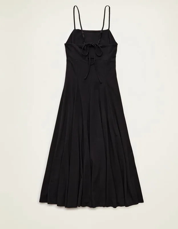 AE Knit Tie-Back Godet Midi Dress