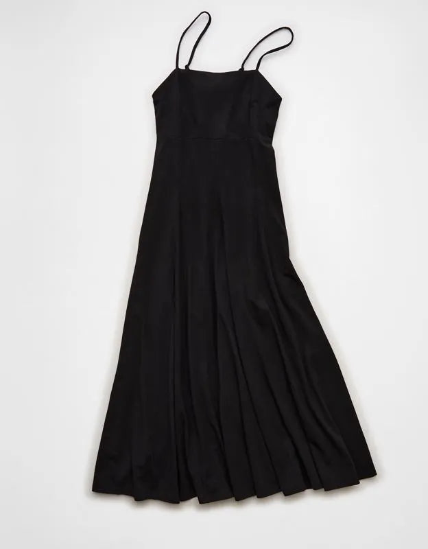 AE Knit Tie-Back Godet Midi Dress