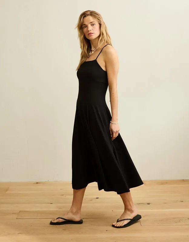 AE Knit Tie-Back Godet Midi Dress