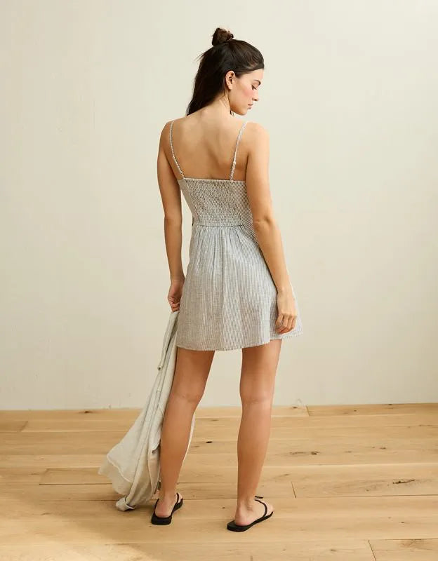AE Sweetheart Button-Up Mini Dress