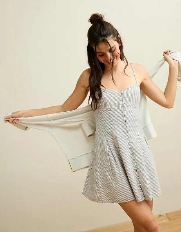 AE Sweetheart Button-Up Mini Dress