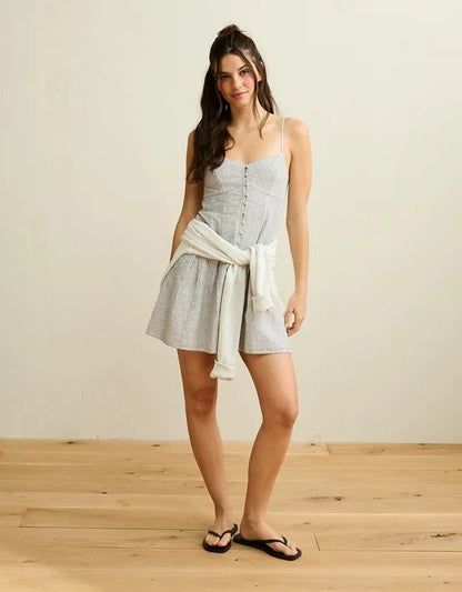 AE Sweetheart Button-Up Mini Dress