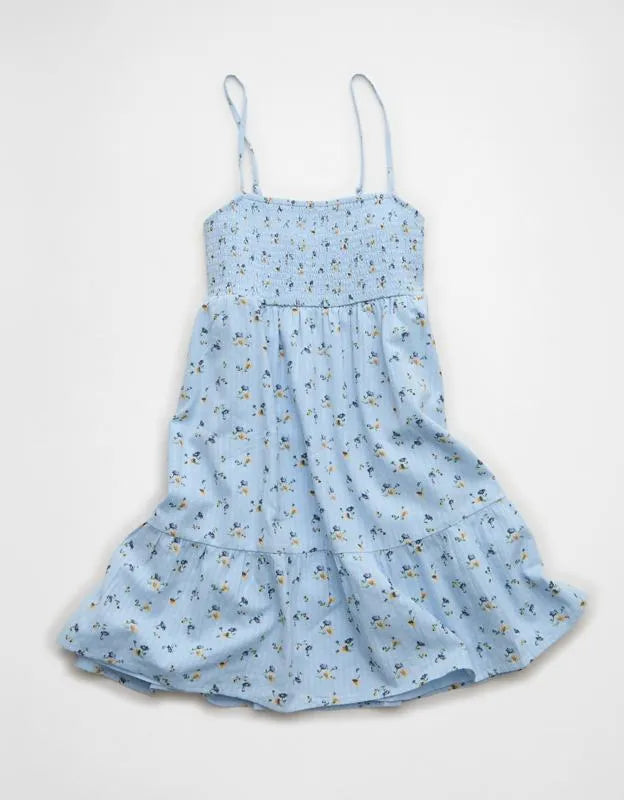 AE Floral Smocked Babydoll Mini Dress