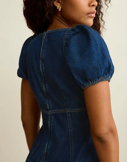 AE Puff Sleeve Denim Mini Dress