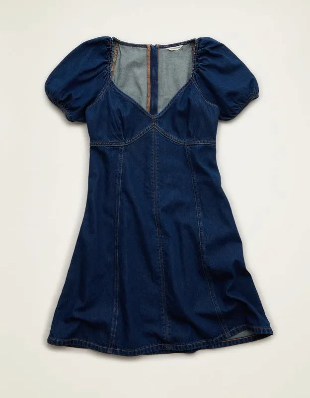 AE Puff Sleeve Denim Mini Dress