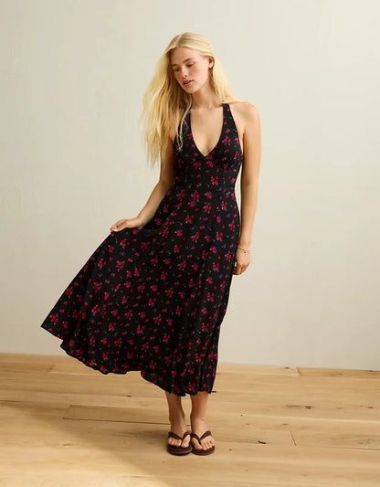 AE V-Neck Corset Maxi Dress