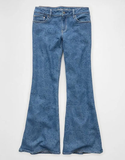 AE Stretch Low-Rise Floral Flare Jean
