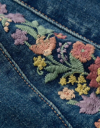 AE Super High-Waisted Embroidered Flare Jean