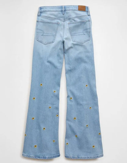 AE Low-Rise Floral Flare Jean