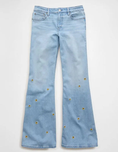 AE Low-Rise Floral Flare Jean
