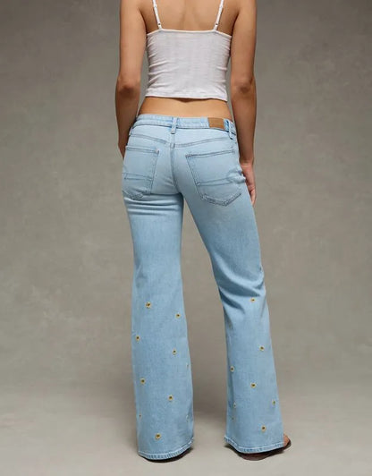 AE Low-Rise Floral Flare Jean