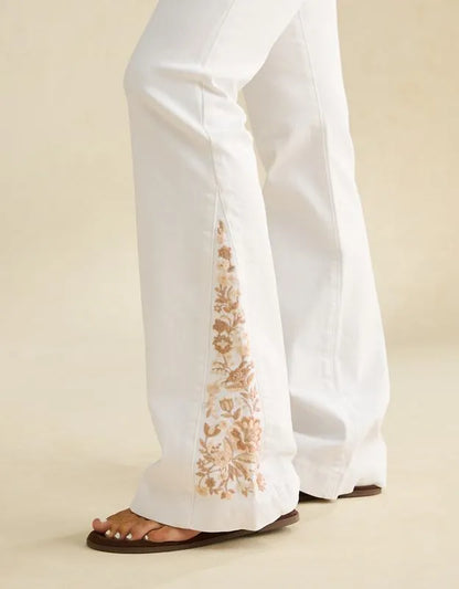 AE Super High-Waisted Embroidered Flare Jean