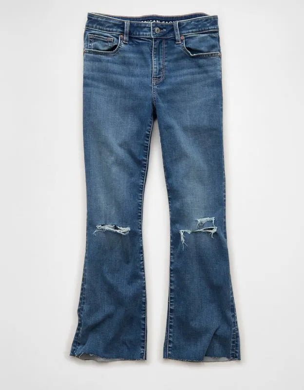 AE High-Waisted Kick Bootcut Crop Jean