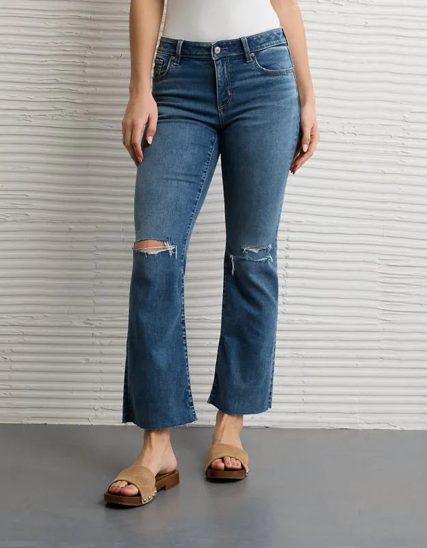 AE High-Waisted Kick Bootcut Crop Jean