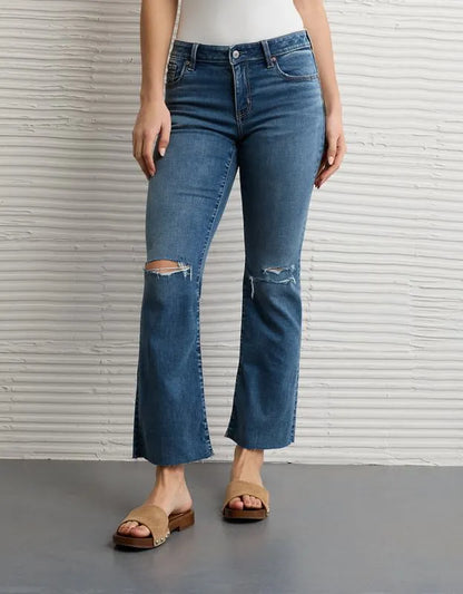 AE High-Waisted Kick Bootcut Crop Jean