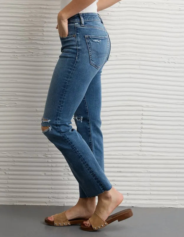 AE High-Waisted Kick Bootcut Crop Jean