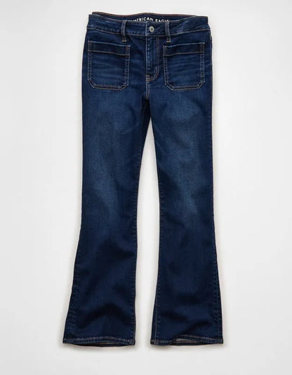 AE High-Waisted Kick Bootcut Crop Jean