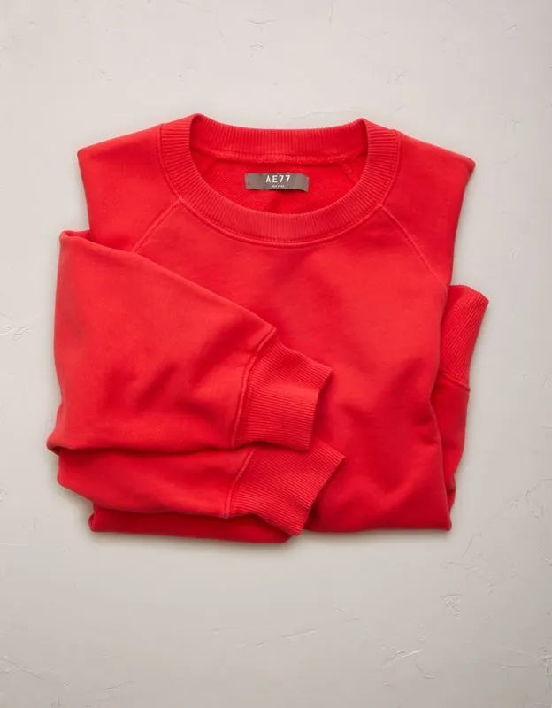 AE77 Lightweight Terry Fleece Raglan Sweatshirt