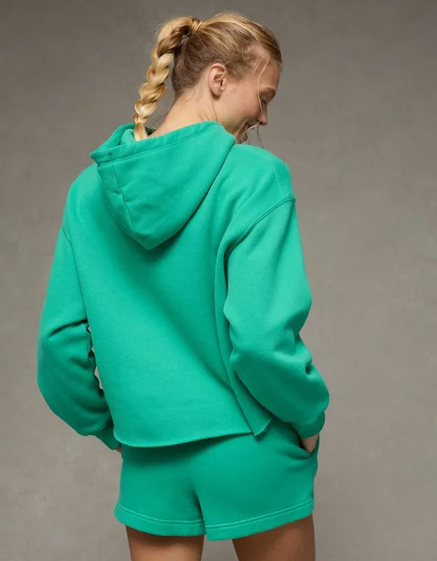 AE Everyday Luxe Cut-Off Hoodie