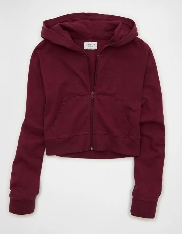 AE Cropped Zip-Up Hoodie