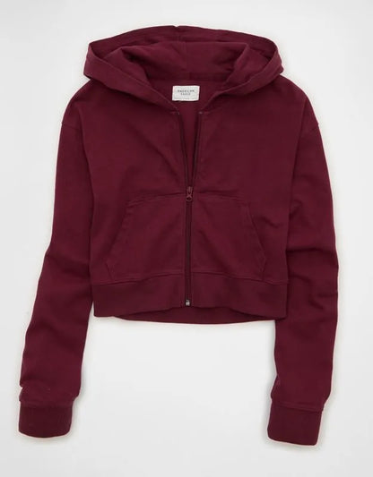 AE Cropped Zip-Up Hoodie