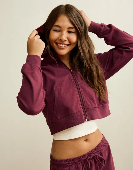 AE Cropped Zip-Up Hoodie