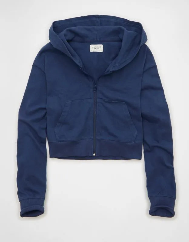 AE Cropped Zip-Up Hoodie
