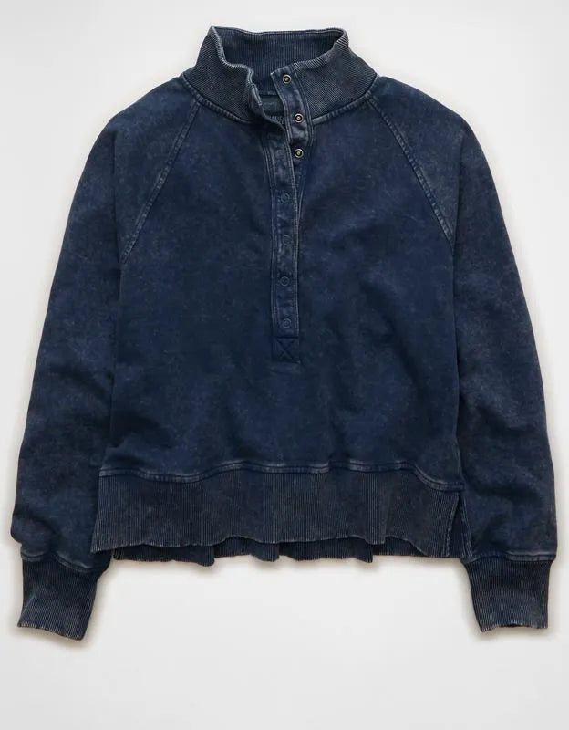 AE Big Hug Fleece Henley Sweatshirt