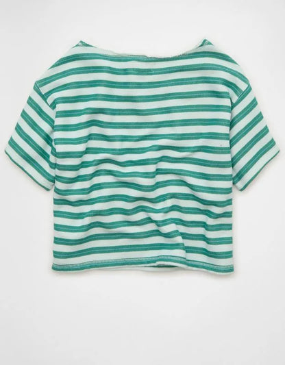 AE Off-the-Shoulder Short-Sleeve Sweatshirt